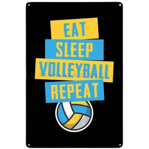Quadro de Metal - Eat Sleep Volleyball Repeat